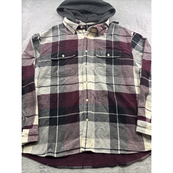 American Eagle Outfitters Other - American Eagle Outfitters Flannel Plaid Shacket Size‎ XXL Removable Hood